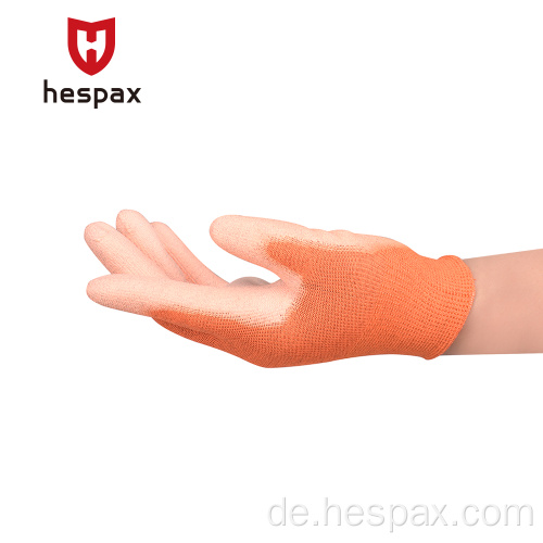 Hespax ESD -Kohlefaserhandschuhe pu Licht arbeiten